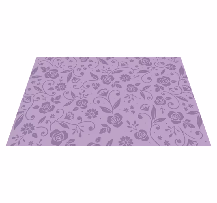 Mantel individual patrón floral violeta - TenVinilo
