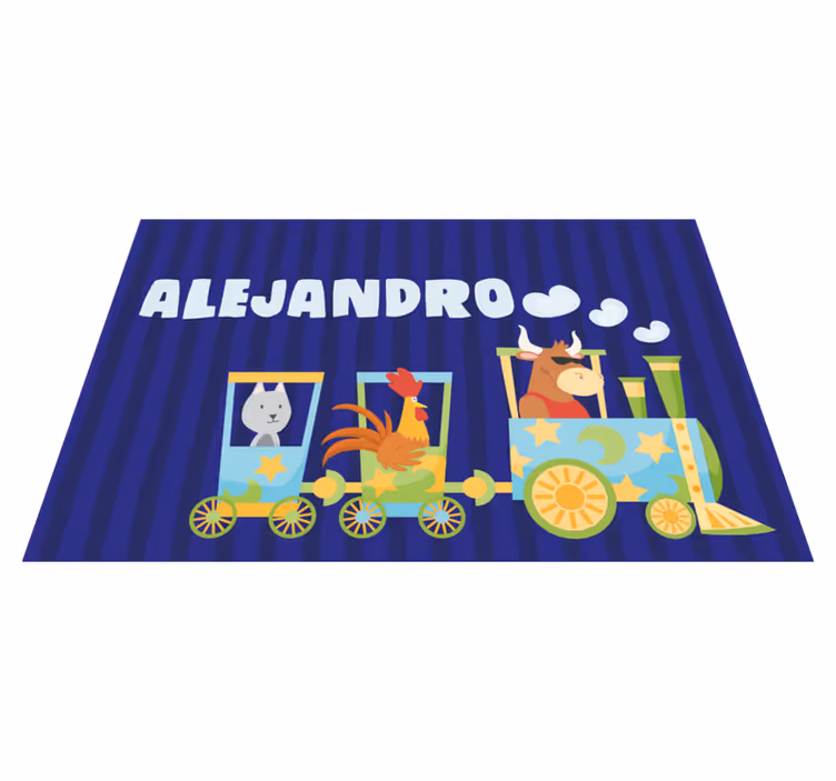 Mantel individual infantil animales del tren colorido - TenVinilo