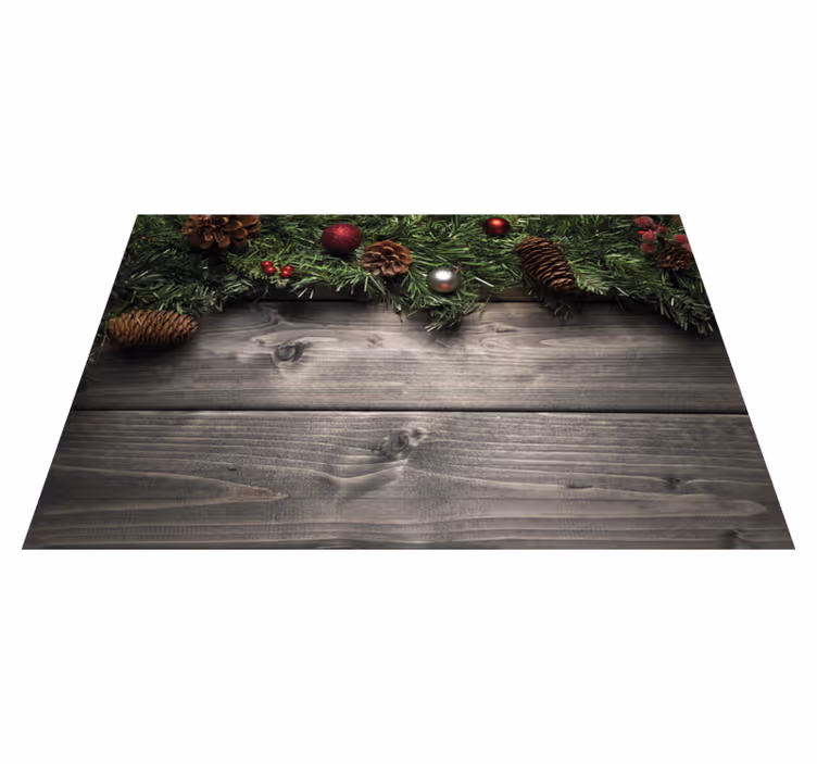 Mantel individual navideño arreglo de piñas festivas - TenVinilo
