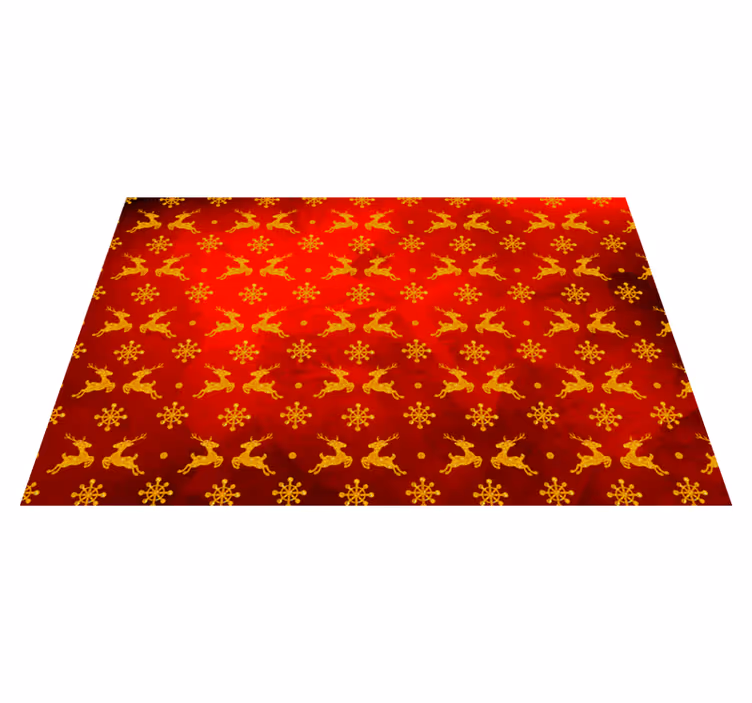 Mantel individual navideño patrón de renos rojos - TenVinilo