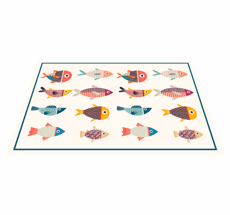 Mantel individual original patrones de peces coloridos - TenVinilo