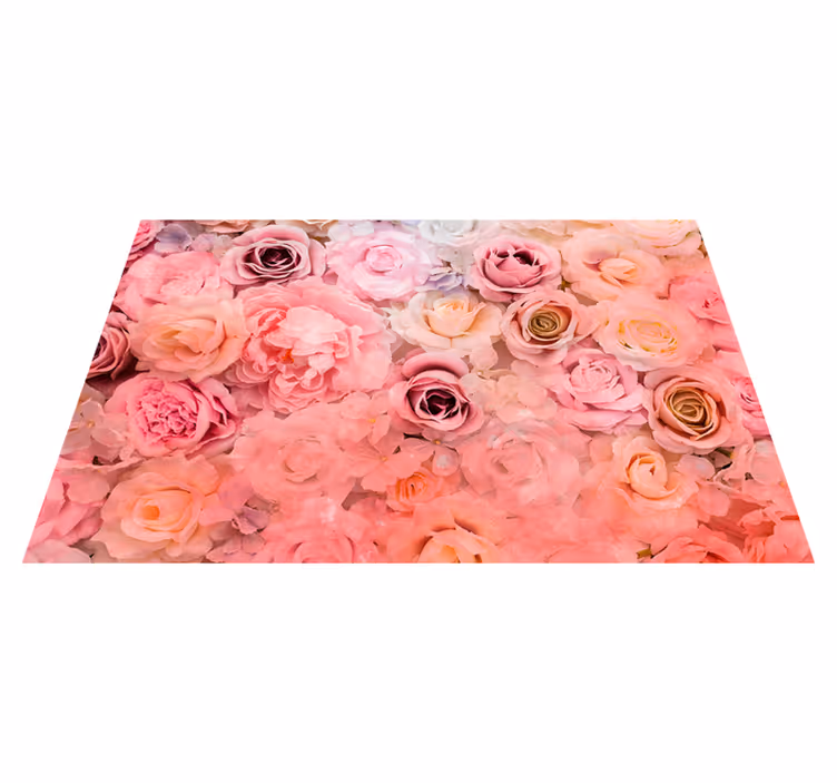 Mantel individual patrón flores de rosa - TenVinilo