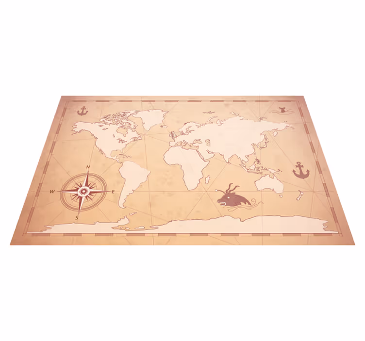 Mantel individual original ilustración del mapa mundial - TenVinilo