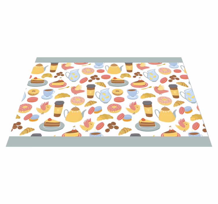Mantel individual infantil con patrones de postres coloridos - TenVinilo