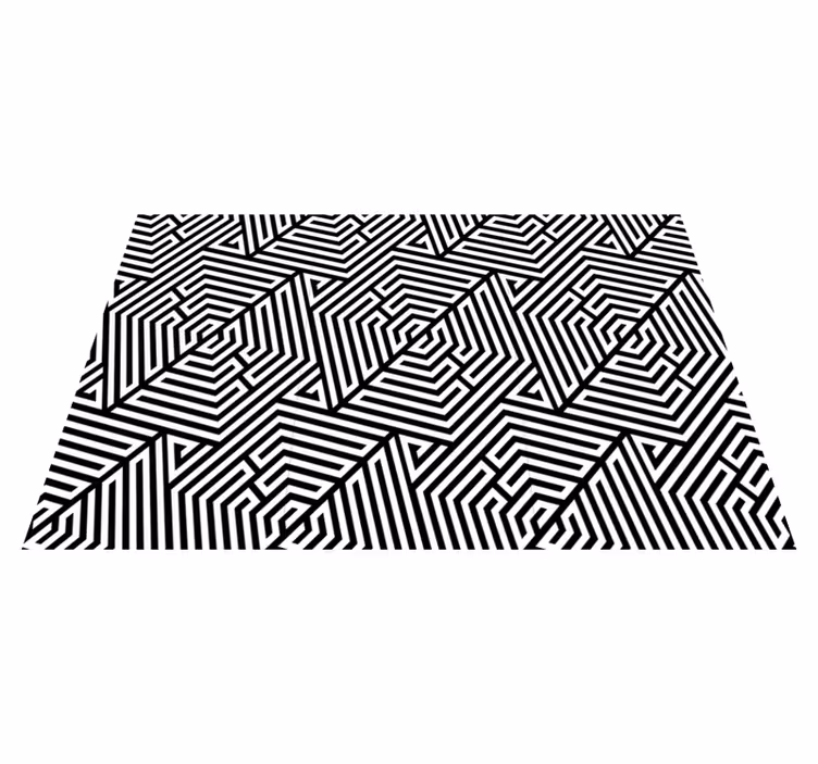 Mantel individual moderno patrón geométrico negro - TenVinilo