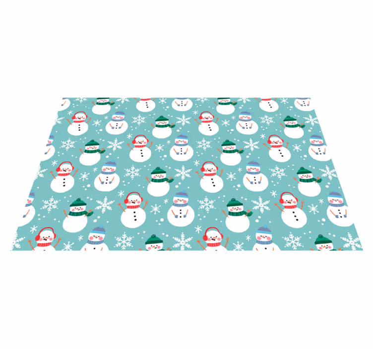 Mantel individual navideño patrón de muñeco alegre - TenVinilo
