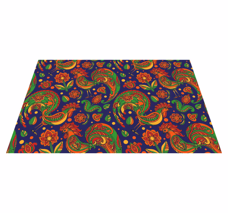 Mantel individual original con patrones florales vibrantes - TenVinilo