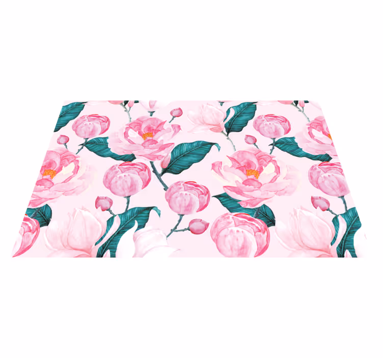 Mantel individual original patrón floral rosa - TenVinilo