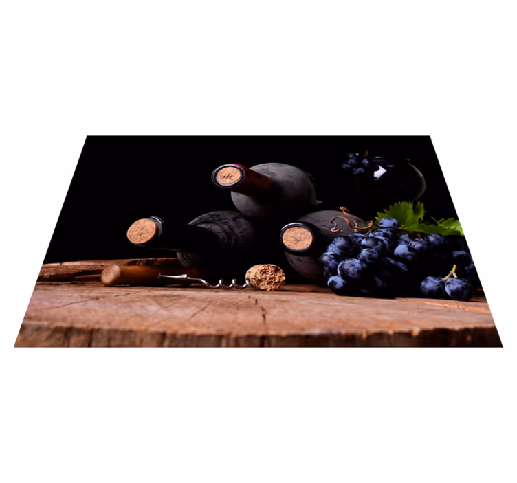Mantel individual original uvas y botellas de vino - TenVinilo
