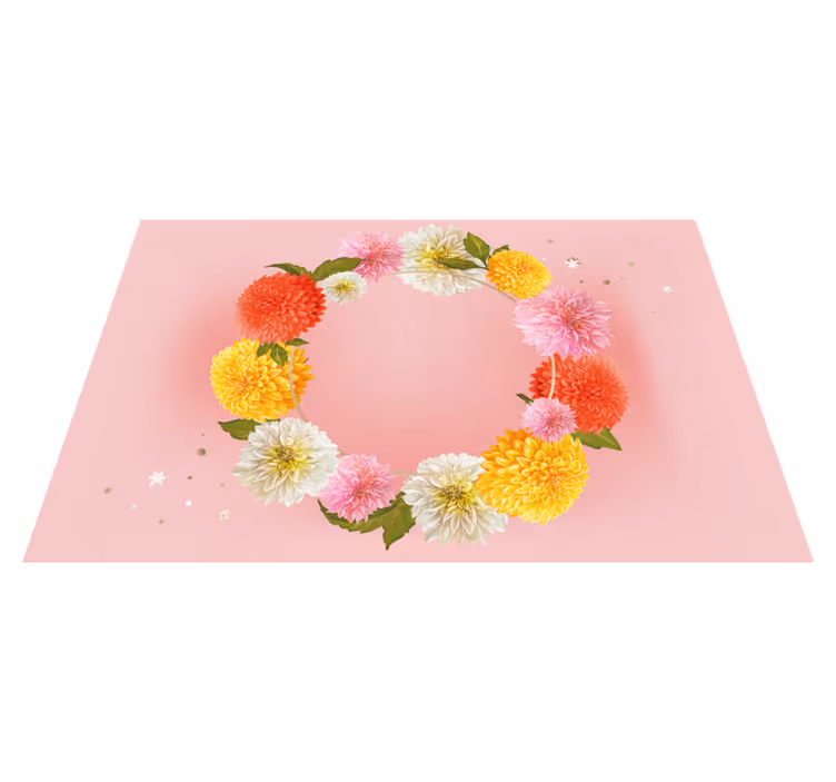 Mantel individual original acento floral circular - TenVinilo
