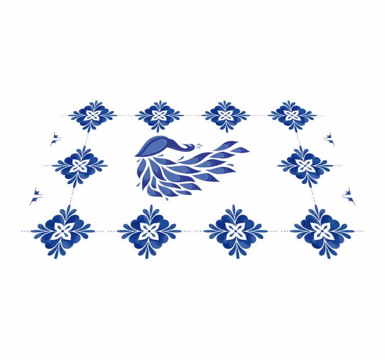 Mantel individual original Pavo real delftware - TenVinilo