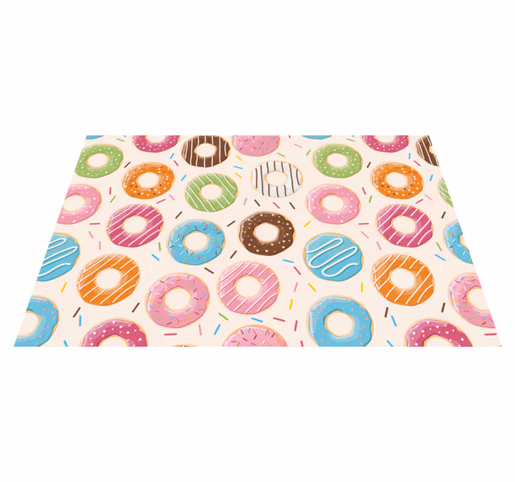 Mantel individual infantil patrones de donuts coloridos - TenVinilo