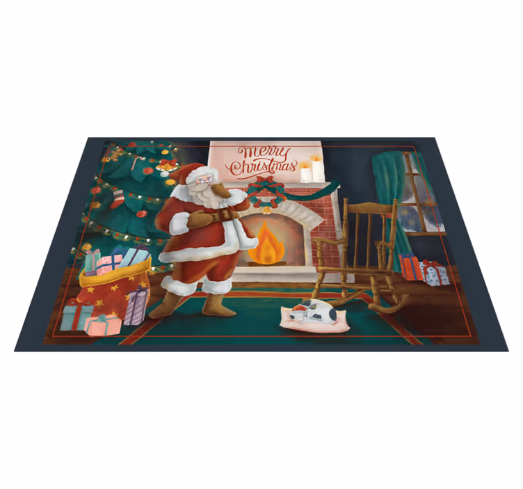 Mantel individual navideño reunión de santa claus - TenVinilo