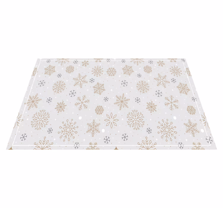Mantel individual navideño decorado con copos de nieve - TenVinilo