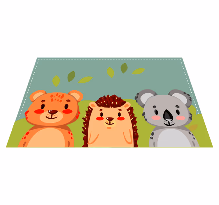 Mantel individual infantil amigos animales adorables - TenVinilo