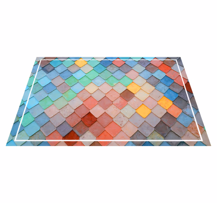 Mantel individual patrón azulejos coloridos - TenVinilo