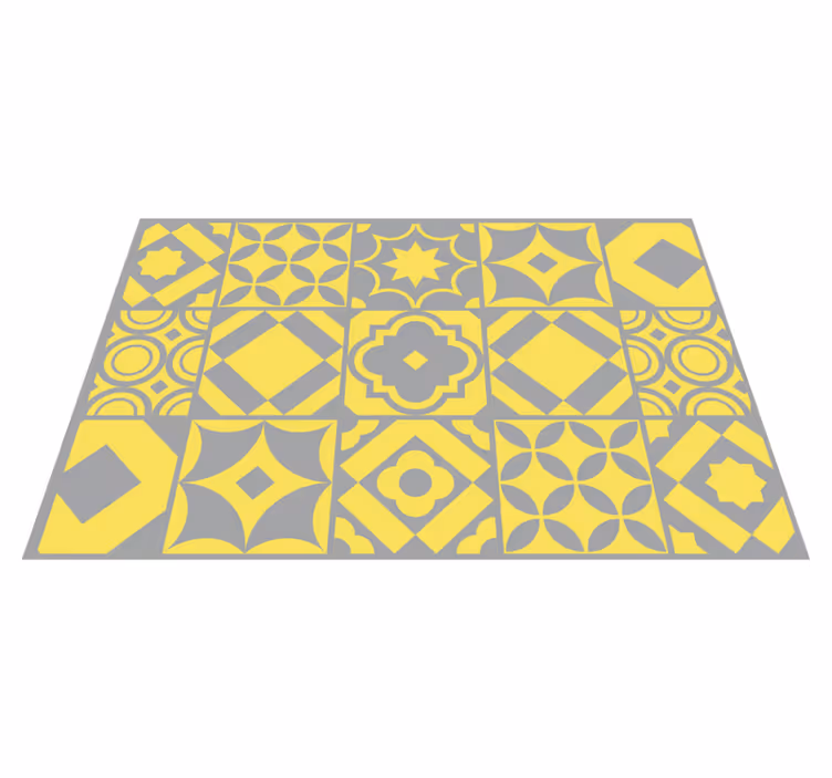 Mantel individual patrón azulejos de motivos geométricos - TenVinilo