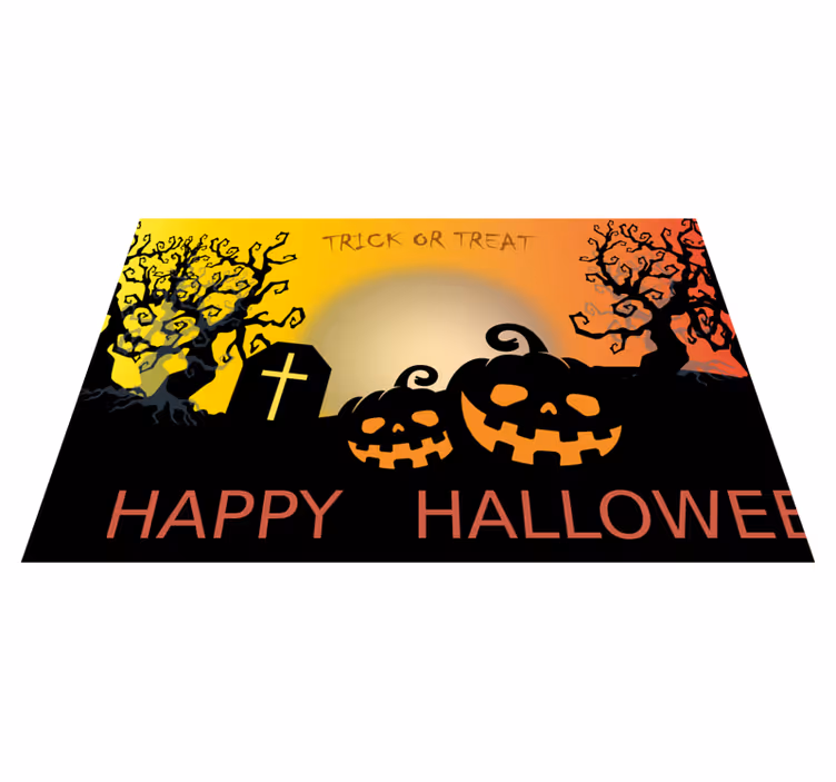 Mantel individual Halloween Cementerio de calabaza - TenVinilo