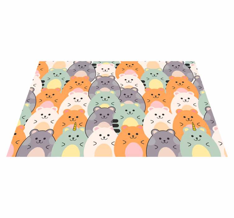 Mantel individual infantil caras de animales adorables - TenVinilo