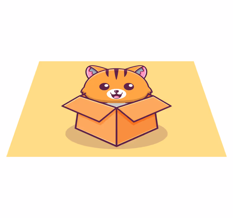Mantel individual infantil caja de gato feliz - TenVinilo