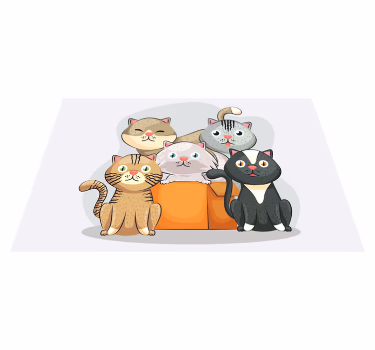 Mantel individual infantil caritas de gato adorables - TenVinilo