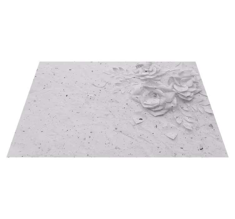 Mantel individual patrón relieve floral elegante - TenVinilo