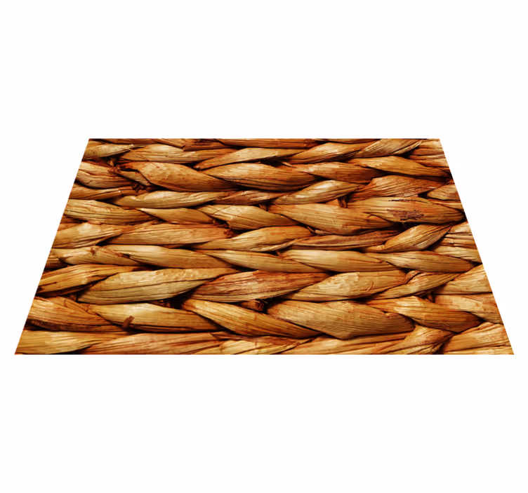 Mantel individual patrón alfombra trenzada natural - TenVinilo