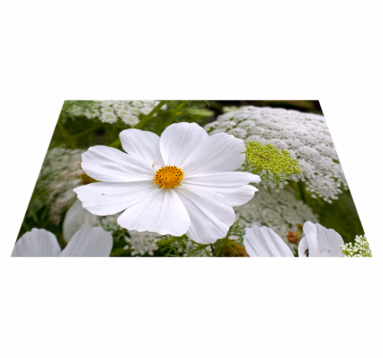 Mantel individual original flor blanca elegante - TenVinilo