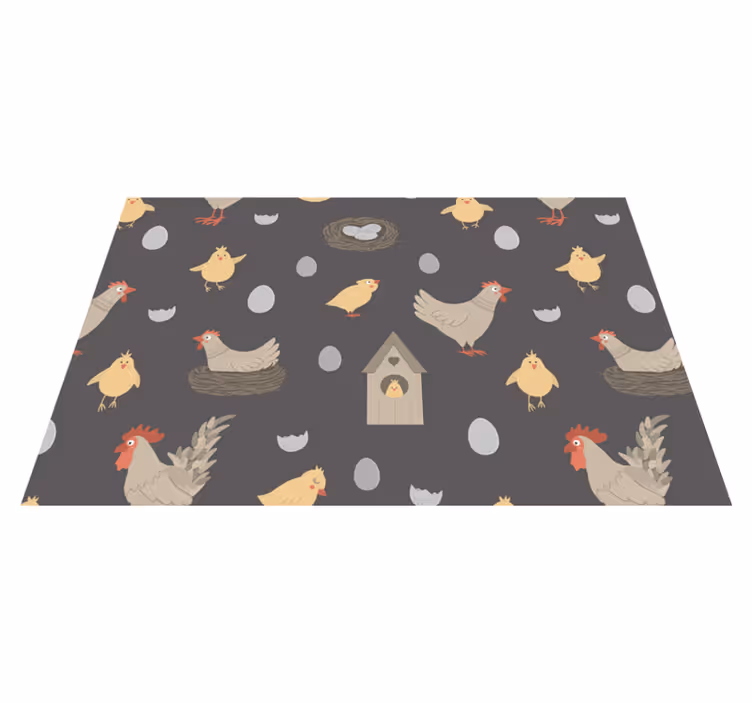 Mantel individual infantil aves de granja encantadoras - TenVinilo