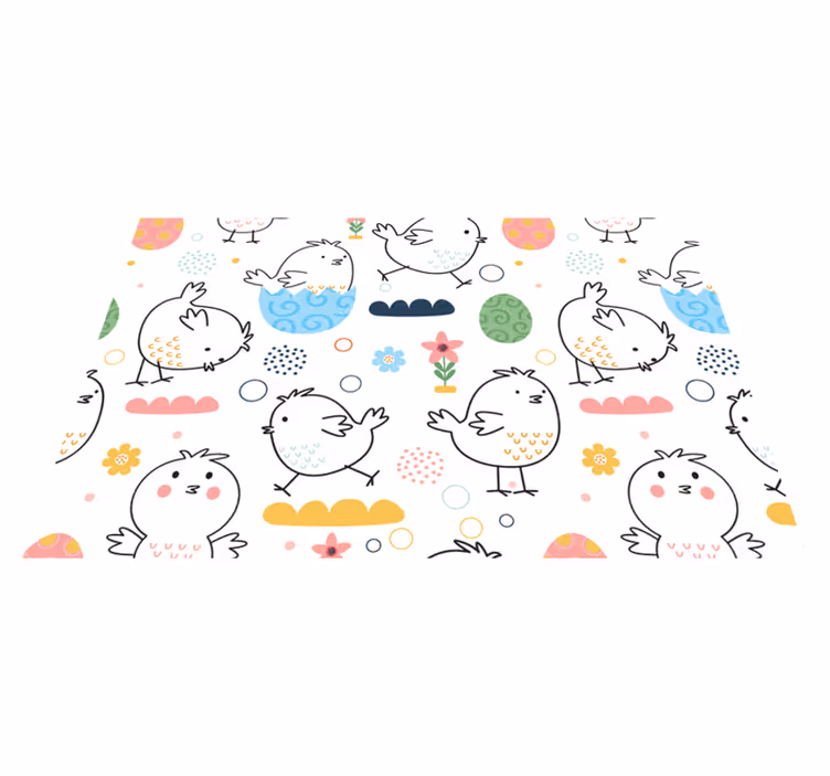 Mantel individual infantil con patrones de pájaros adorables - TenVinilo