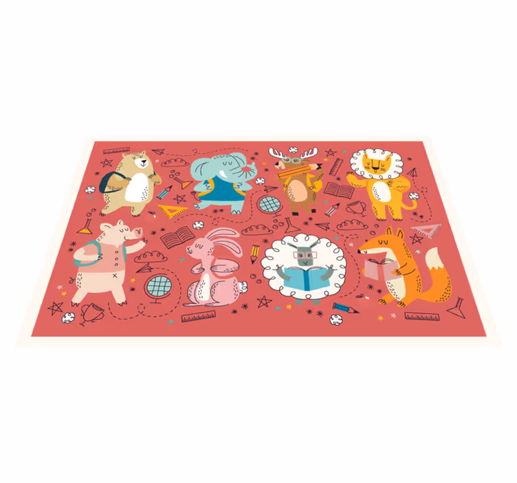 Mantel individual infantil amigos animales coloridos - TenVinilo