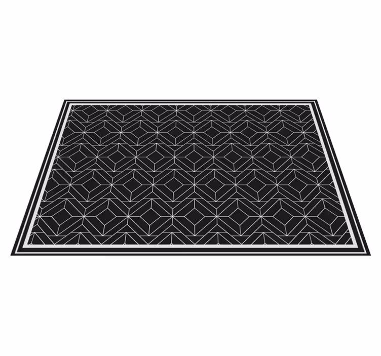 Mantel individual moderno superficie geométrica negra - TenVinilo