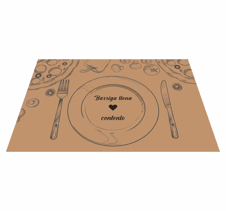 Mantel individual original plato vacío con corazón - TenVinilo