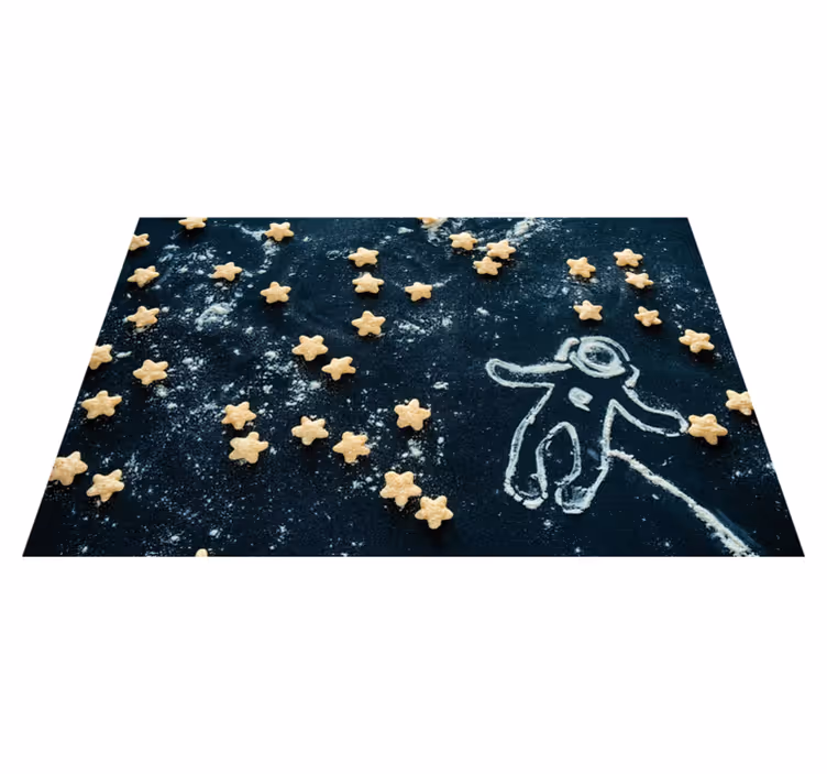 Mantel individual infantil escena de astronauta y estrellas - TenVinilo