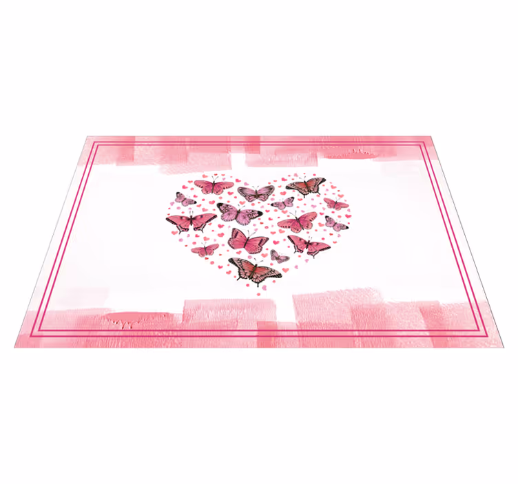 Mantel individual moderno patrón de mariposas corazón - TenVinilo