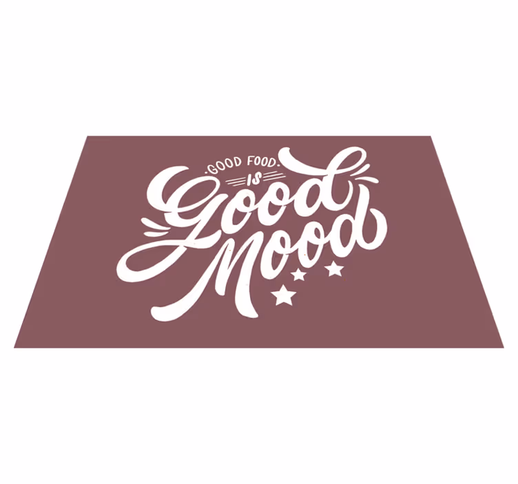 Mantel individual frases buen ánimo gastronómico - TenVinilo