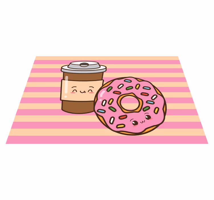 Mantel individual infantil donut de café lindo - TenVinilo