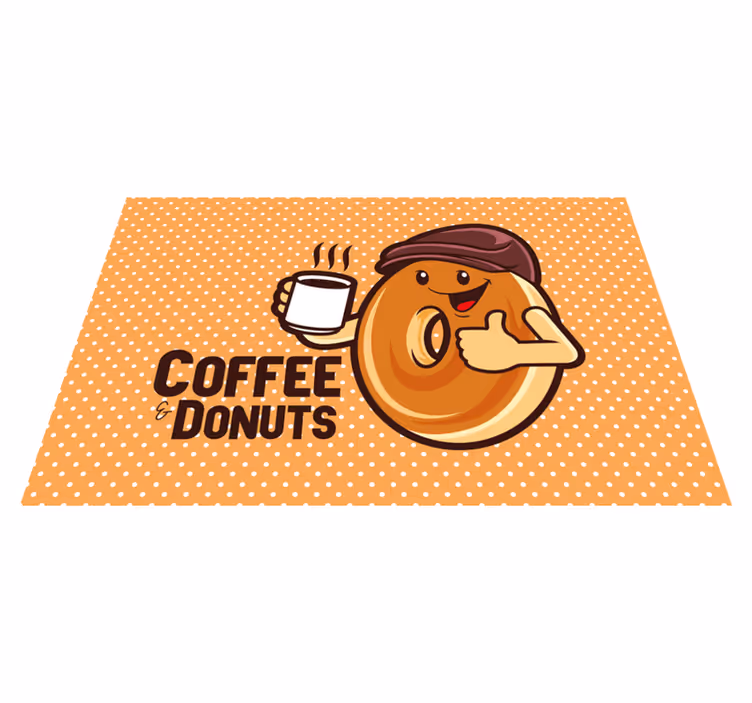 Mantel individual infantil personaje de donut feliz - TenVinilo