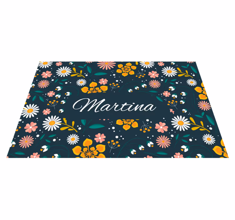 Mantel individual personalizable Flores de colores orgánicos - TenVinilo