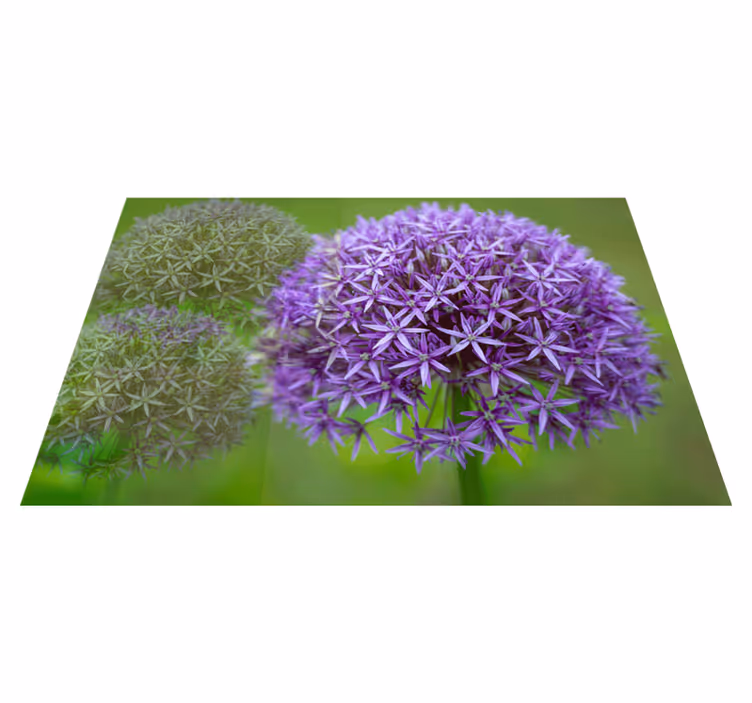 Mantel individual patrón flores moradas vibrantes - TenVinilo