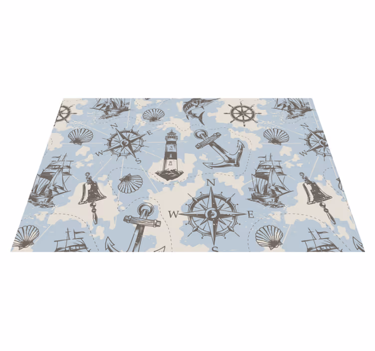 Mantel individual moderno estampado náutico - TenVinilo