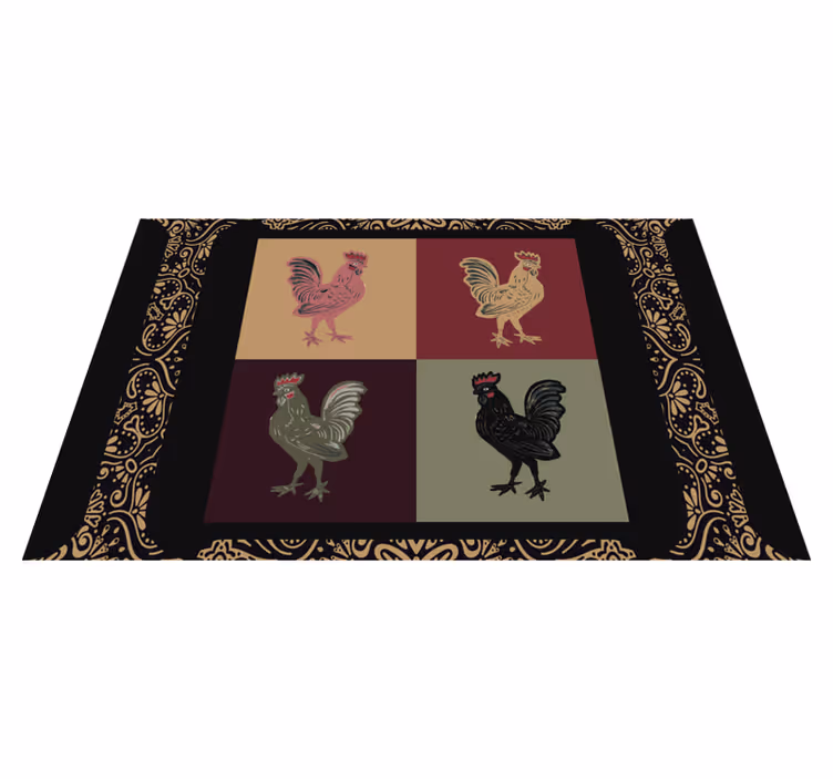 Mantel individual original motivos de pollo vibrantes - TenVinilo