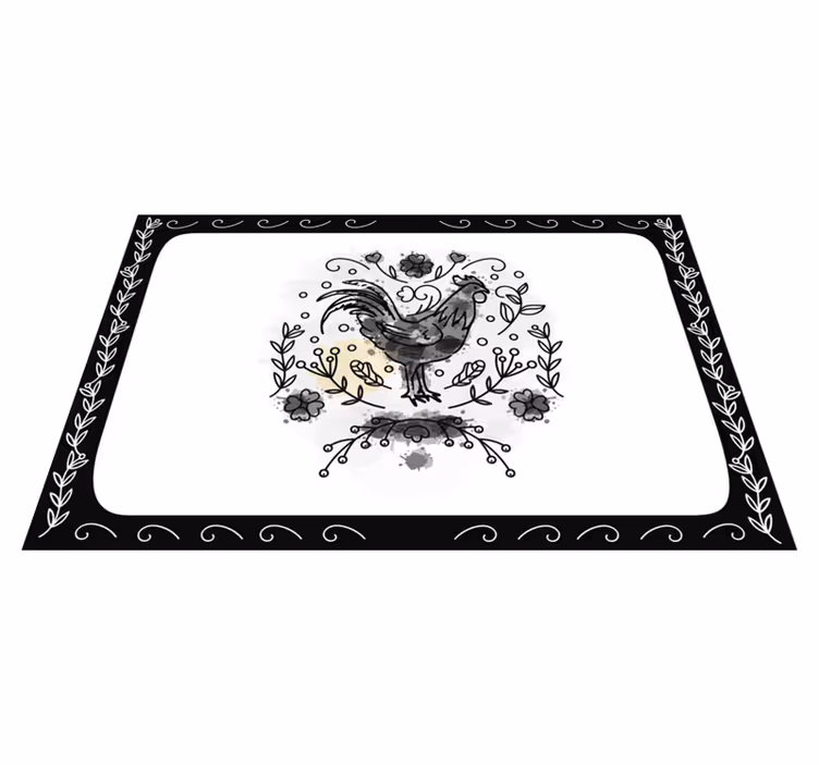 Mantel individual moderno ilustración elegante de gallo - TenVinilo