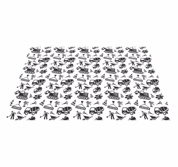 Mantel individual infantil con estampados de construcción - TenVinilo