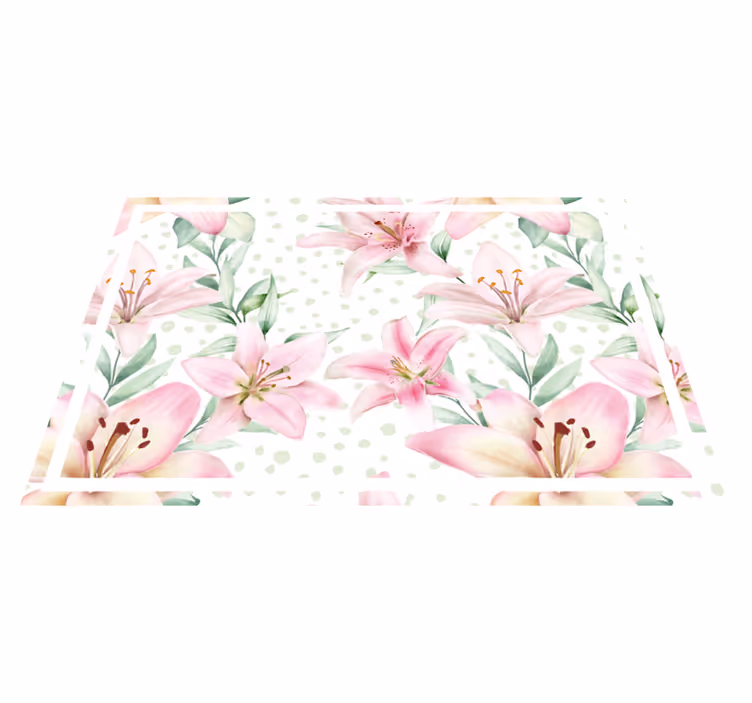 Mantel individual original arreglo floral de lirios - TenVinilo