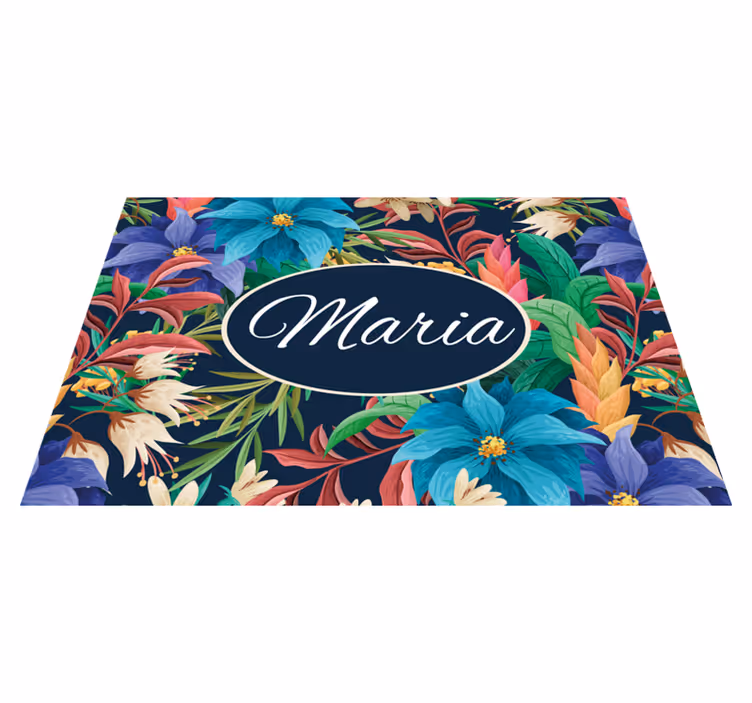 Mantel individual personalizable plato floral personalizado - TenVinilo