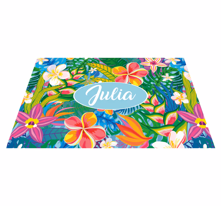 Mantel individual personalizable floral tropical - TenVinilo