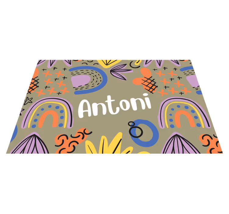 Mantel individual personalizable diseño de nombre colorido - TenVinilo