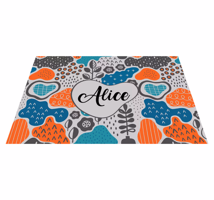 Mantel individual personalizable diseño de nombre juguetón - TenVinilo
