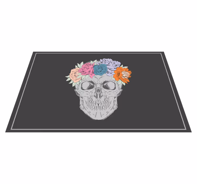 Mantel individual original corona floral de calavera - TenVinilo